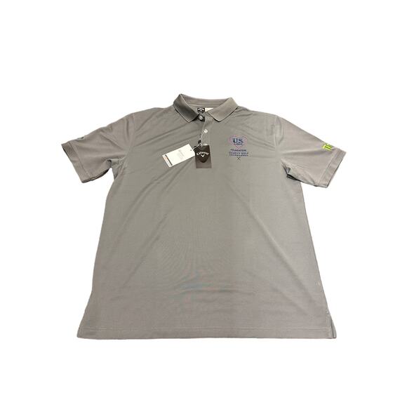 Callaway Opt Dri Grey Polo shirt Mens Size Large Activewear Custom Logo NWT - Picture 1 of 8